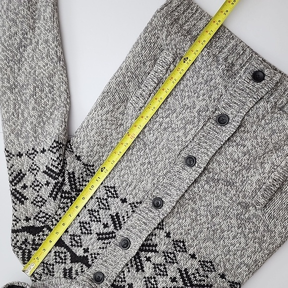 Coupe Men's Wool Blend Knit Button Up Hooded Jacket Beige Black Nordic Sz Large - Picture 13 of 13